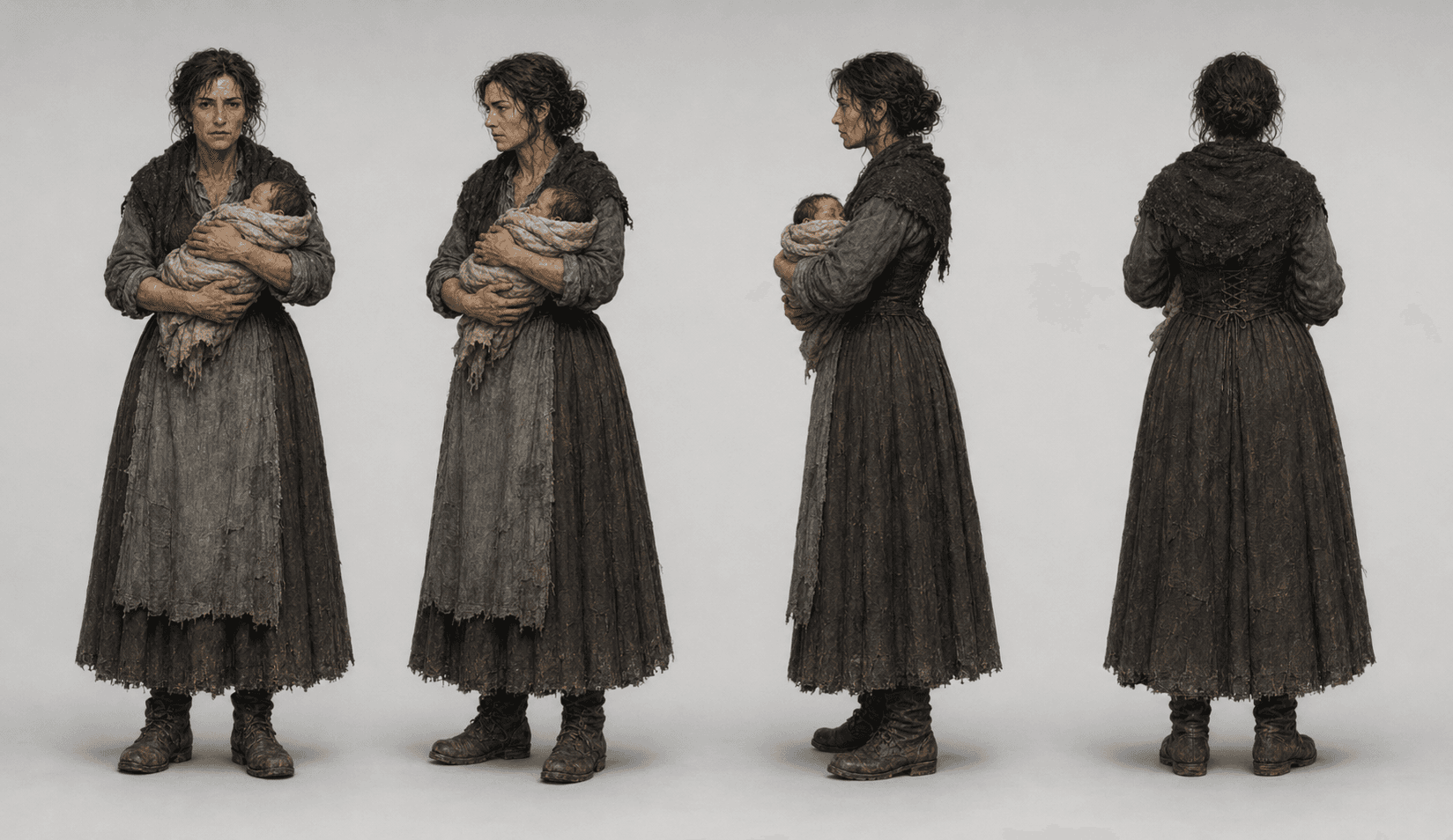 Cecil Redro — the mother, warm and domestic, holding a swaddled newborn